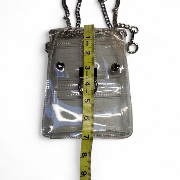 Clear Shoulder Purse Bag Concert Stadium Event Going Out Chain Silver Rave Event - Picture 4 of 5